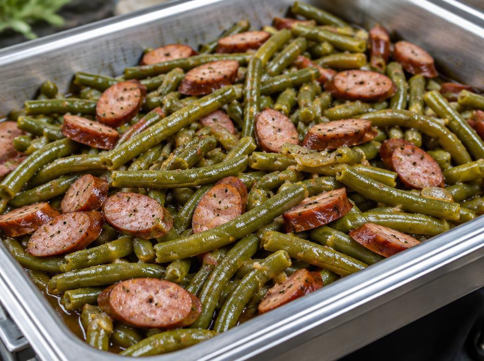 Southern Green Beans with Smoked Turkey Sausage
